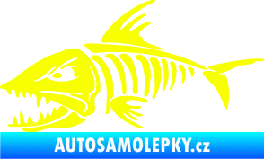 Samolepka Ryba kostra 003 levá Fluorescentní žlutá
