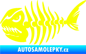 Samolepka Ryba kostra 004 levá Fluorescentní žlutá