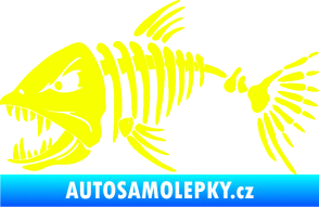 Samolepka Ryba kostra 005 levá Fluorescentní žlutá