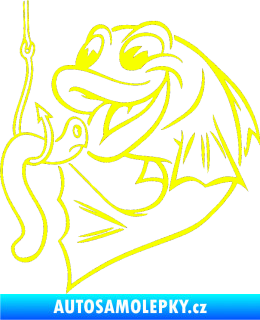 Samolepka Ryba s návnadou 001 levá Fluorescentní žlutá