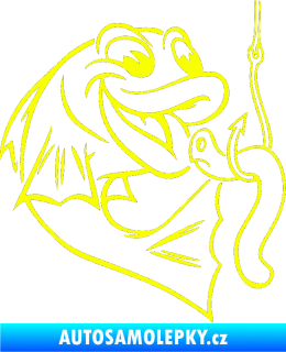 Samolepka Ryba s návnadou 001 pravá Fluorescentní žlutá
