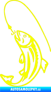 Samolepka Ryba s návnadou 003 levá Fluorescentní žlutá