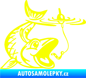 Samolepka Ryba s návnadou 004 pravá Fluorescentní žlutá