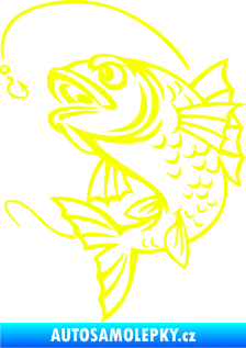 Samolepka Ryba s návnadou 005 levá Fluorescentní žlutá