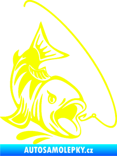 Samolepka Ryba s návnadou 006 pravá Fluorescentní žlutá