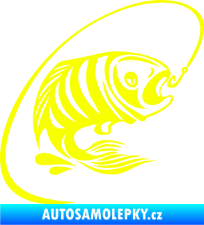 Samolepka Ryba s návnadou 007 pravá Fluorescentní žlutá