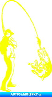 Samolepka Rybář 016 pravá Fluorescentní žlutá