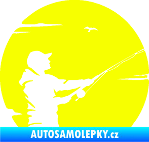 Samolepka Rybář 022 pravá Fluorescentní žlutá