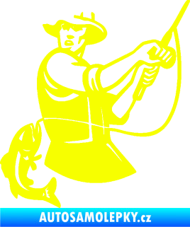 Samolepka Rybář 024 levá úlovek Fluorescentní žlutá