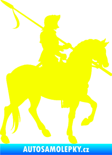Samolepka Rytíř na koni pravá Fluorescentní žlutá