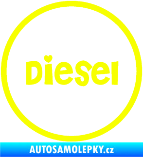 Samolepka Samolepka na víčko od nádrže 007 diesel Fluorescentní žlutá