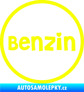 Samolepka Samolepka na víčko od nádrže 009 benzín Fluorescentní žlutá