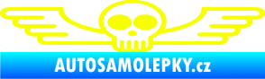 Samolepka Samolepka na zadní sklo 001 lebka s křídly Fluorescentní žlutá
