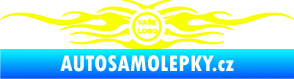 Samolepka Samolepka na zadní sklo plameny se znakem Fluorescentní žlutá
