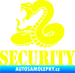 Samolepka Security hlídáno - levá had Fluorescentní žlutá