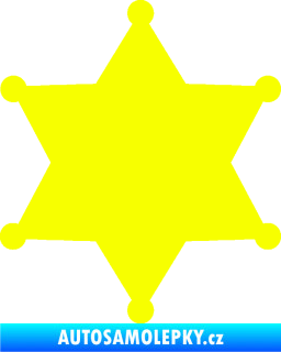 Samolepka Sheriff 002 hvězda Fluorescentní žlutá