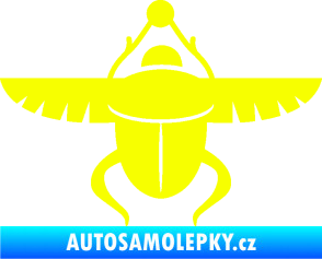 Samolepka Skarab - brouk vruboun 001 egyptský symbol Fluorescentní žlutá