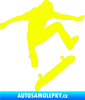 Samolepka Skateboard 005 pravá Fluorescentní žlutá