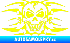 Samolepka Skeleton - lebka Fluorescentní žlutá