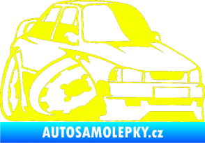 Samolepka Škoda 130 karikatura pravá Fluorescentní žlutá