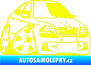 Samolepka Škoda Octavia RS karikatura pravá Fluorescentní žlutá