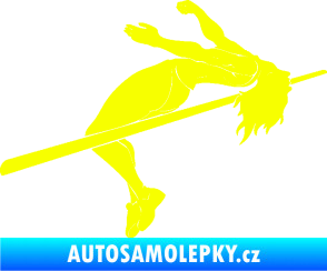 Samolepka Skok do výšky 001 pravá atletika Fluorescentní žlutá