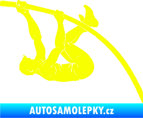 Samolepka Skok o tyči 001 levá atletika Fluorescentní žlutá