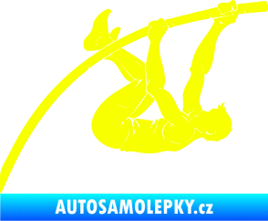 Samolepka Skok o tyči 001 pravá atletika Fluorescentní žlutá