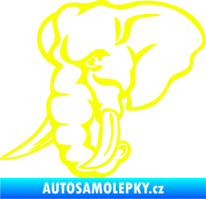 Samolepka Slon 026 levá hlava Fluorescentní žlutá