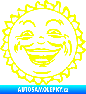 Samolepka Slunce usměvavá tvář Fluorescentní žlutá
