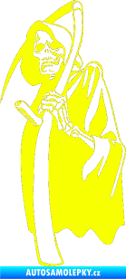 Samolepka Smrtka s kosou levá Fluorescentní žlutá