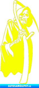 Samolepka Smrtka s kosou pravá Fluorescentní žlutá