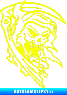 Samolepka Smrtková pravá s kosou Fluorescentní žlutá