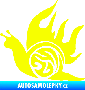 Samolepka Šnek s plameny levá Fluorescentní žlutá