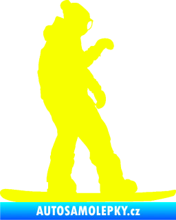 Samolepka Snowboard 028 pravá Fluorescentní žlutá