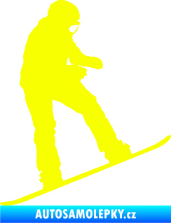 Samolepka Snowboard 030 pravá Fluorescentní žlutá