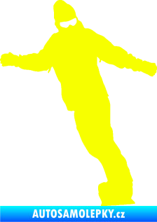 Samolepka Snowboard 031 pravá Fluorescentní žlutá