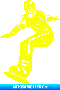Samolepka Snowboard 035 pravá Fluorescentní žlutá