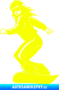 Samolepka Snowboard 036 levá Fluorescentní žlutá