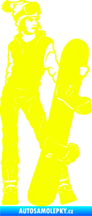 Samolepka Snowboard 037 pravá Fluorescentní žlutá