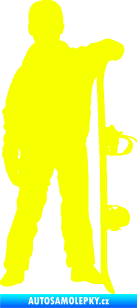 Samolepka Snowboard 039 pravá Fluorescentní žlutá