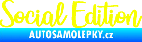 Samolepka Social edition nápis Fluorescentní žlutá