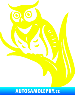 Samolepka Sova 004 levá Fluorescentní žlutá