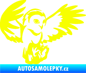 Samolepka Sova 006 pravá Fluorescentní žlutá