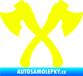 Samolepka Spojené sekery Fluorescentní žlutá