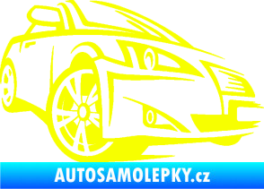 Samolepka Sportovní auto 001 pravá Fluorescentní žlutá