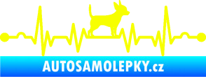 Samolepka Srdeční tep 006 pravá čivava Fluorescentní žlutá