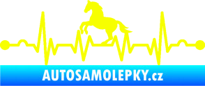 Samolepka Srdeční tep 010 levá  koník Fluorescentní žlutá