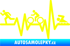 Samolepka Srdeční tep 012 levá triatlon Fluorescentní žlutá