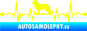 Samolepka Srdeční tep 017 levá bernský salašnický pes Fluorescentní žlutá